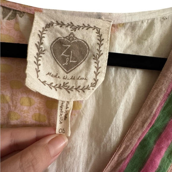 Z&L Bohemian Floral V-Neck Pom Pom Tunic Top/beach Cover Up 100% Cotton - Picture 4 of 16